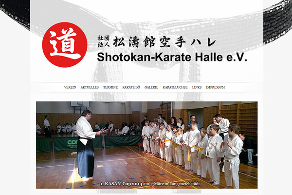 Screenshot der Website shotokan-halle.de