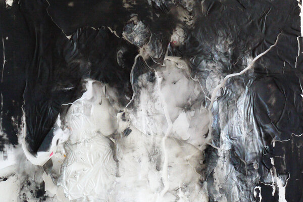 Aline Schwibbe, „Ephemere 1“, 100 x 140 cm, Mischtechnik auf PVC, 2014-15