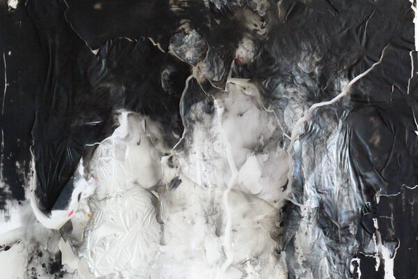Aline Schwibbe, „Ephemere 1“, 100 x 140 cm, Mischtechnik auf PVC, 2014-15