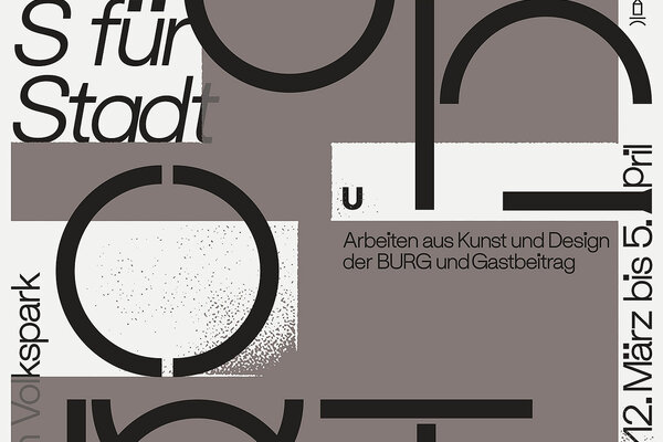 "vor_Ort" Ausstellung in der Burg Galerie im Volkspark vom 12.03-5.04.2020, Gestaltung Plakat: Marcus Wachter und Miriam Humm