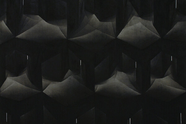 Yun A Shim, ohne Titel, Acryl / Kohle auf Leinwand,130 x 150 cm, 2012