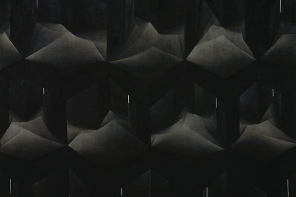 Yun A Shim, ohne Titel, Acryl / Kohle auf Leinwand,130 x 150 cm, 2012