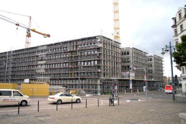 Ansicht der Baustelle / Wettbewerb Kunst am Bau für das Finanzamt Halle (Saale) Foto: Christine Bergmann