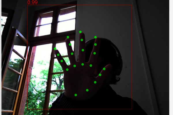 Eine Person testet ein Motion-Tracking System