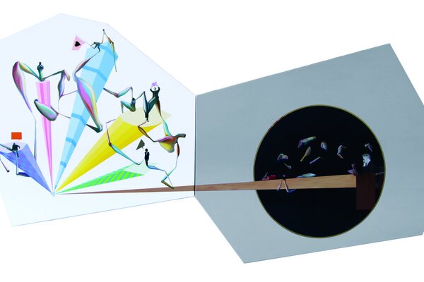 Jong Hwan Lee, „Unsere ewige Liebe“, 148,5 x 286 cm (2 Teile), Mischtechnik auf Leinwand, 2014